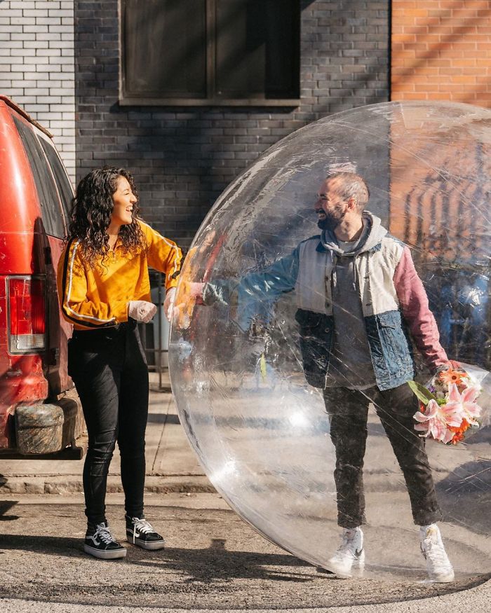 Remember The Drone Guy Who Asked Out A Girl Dancing On A Roof? He Finally Met Her In A Giant Inflatable Ball Remember The Drone Guy Who Asked Out A Girl Dancing On A Roof? He Finally Met Her In A Giant Inflatable Ball