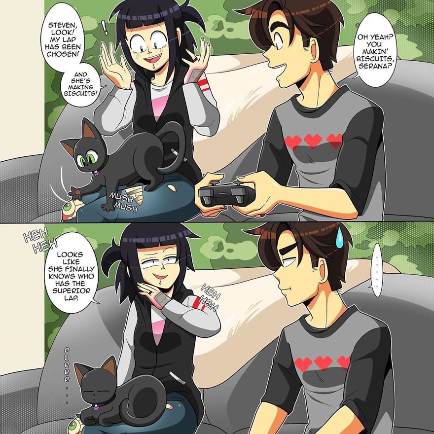 The Truth Is Steven Has The Best Cat Lap, But I Gotta Rub It In Whenever I Am The Chosen One!