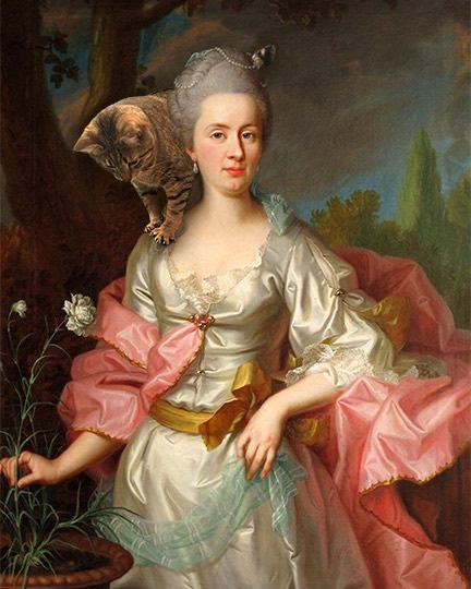 "Catherine Augusta Lerber Sturler" With Giorgio, Jakob Emanuel Handmann