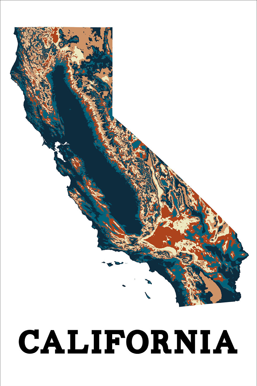 I'm Making Artistic Interpretations Of The Topography Of Each Us State. I'm Making Artistic Interpretations Of The Topography Of Each Us State.