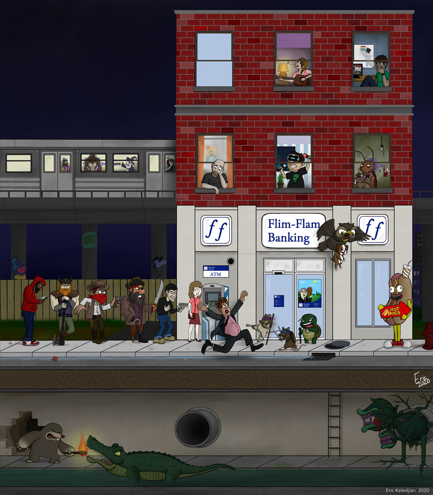 I Added One Character A Day To This Drawing For 37 Days Until I Got This Result 