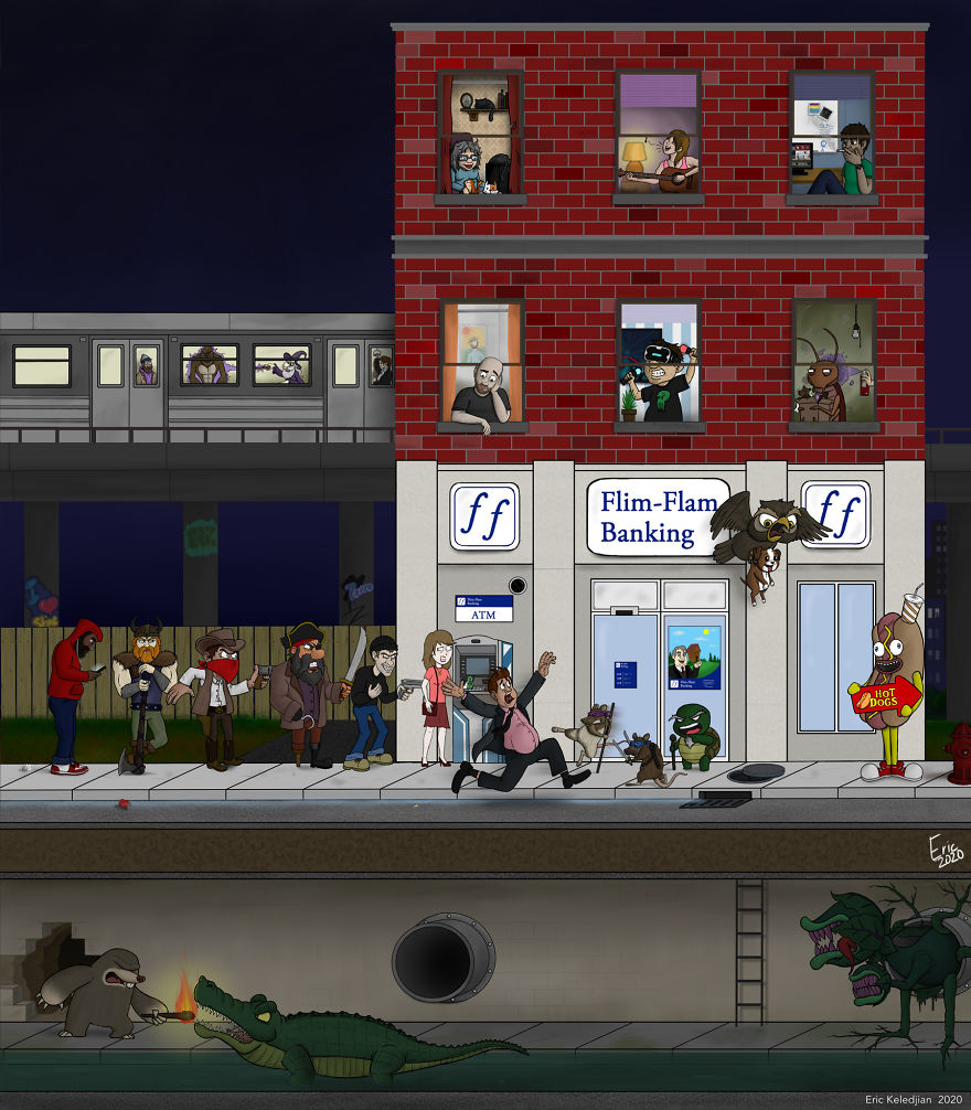 I Added One Character A Day To This Drawing For 37 Days Until I Got This Result 