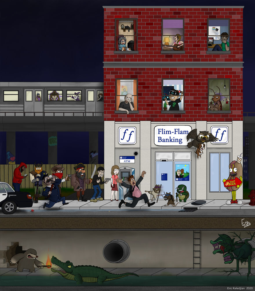 I Added One Character A Day To This Drawing For 37 Days Until I Got This Result 