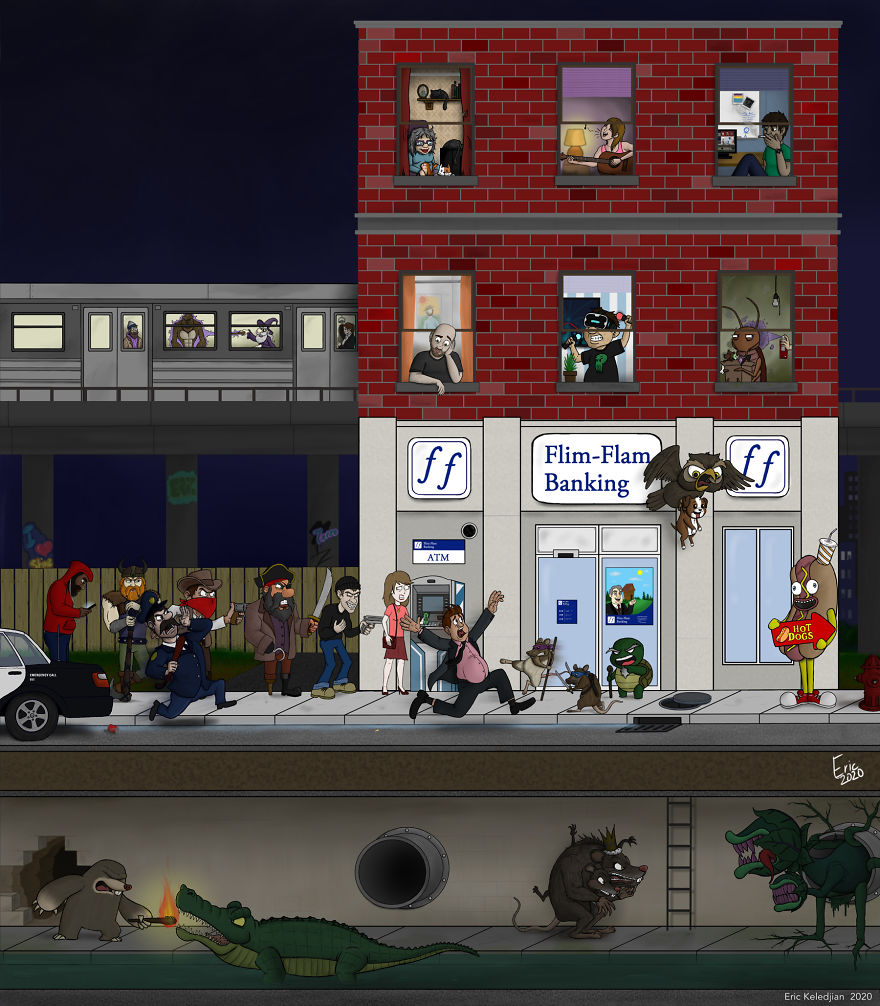 I Added One Character A Day To This Drawing For 37 Days Until I Got This Result 