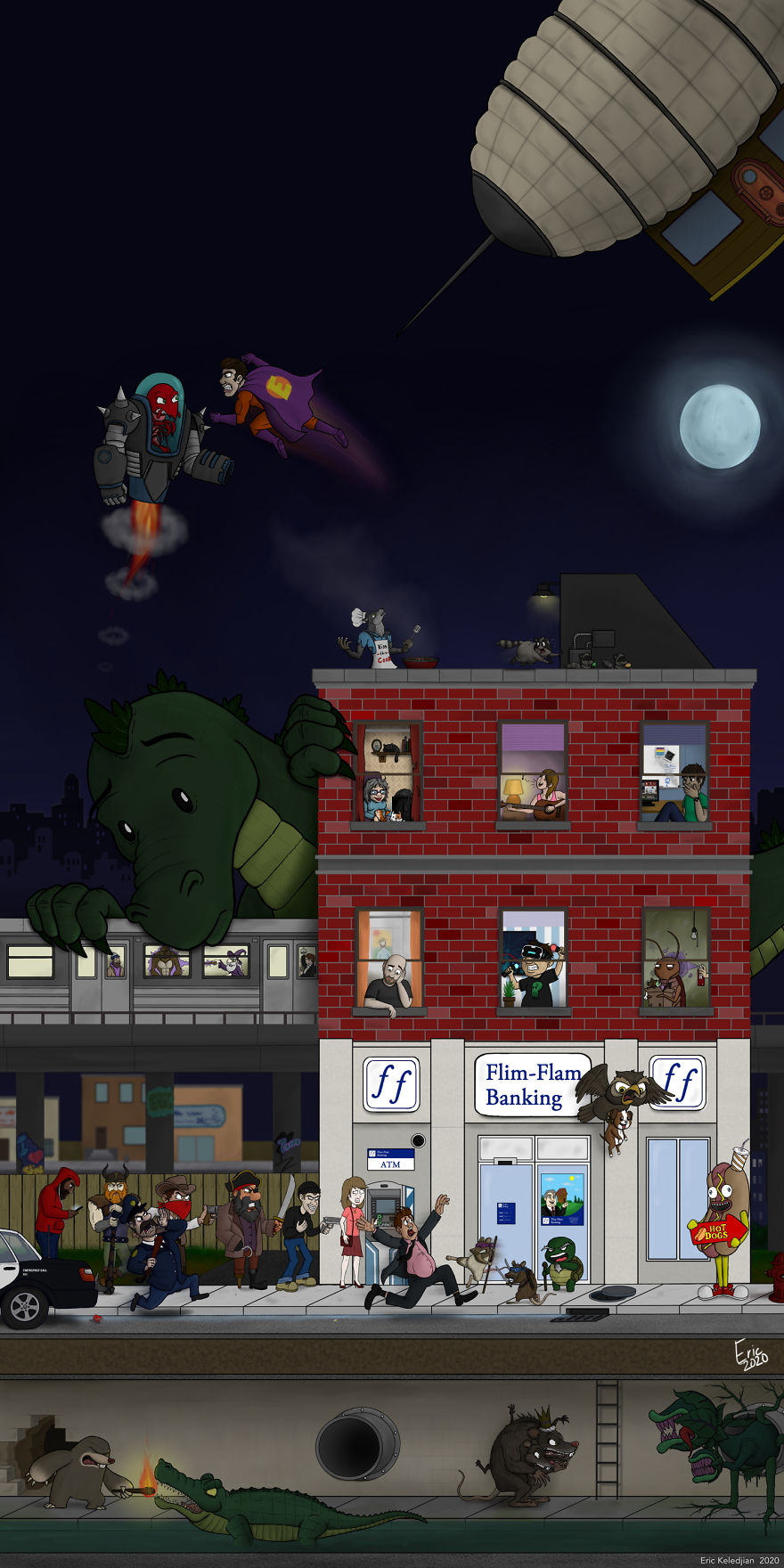 I Added One Character A Day To This Drawing For 37 Days Until I Got This Result 