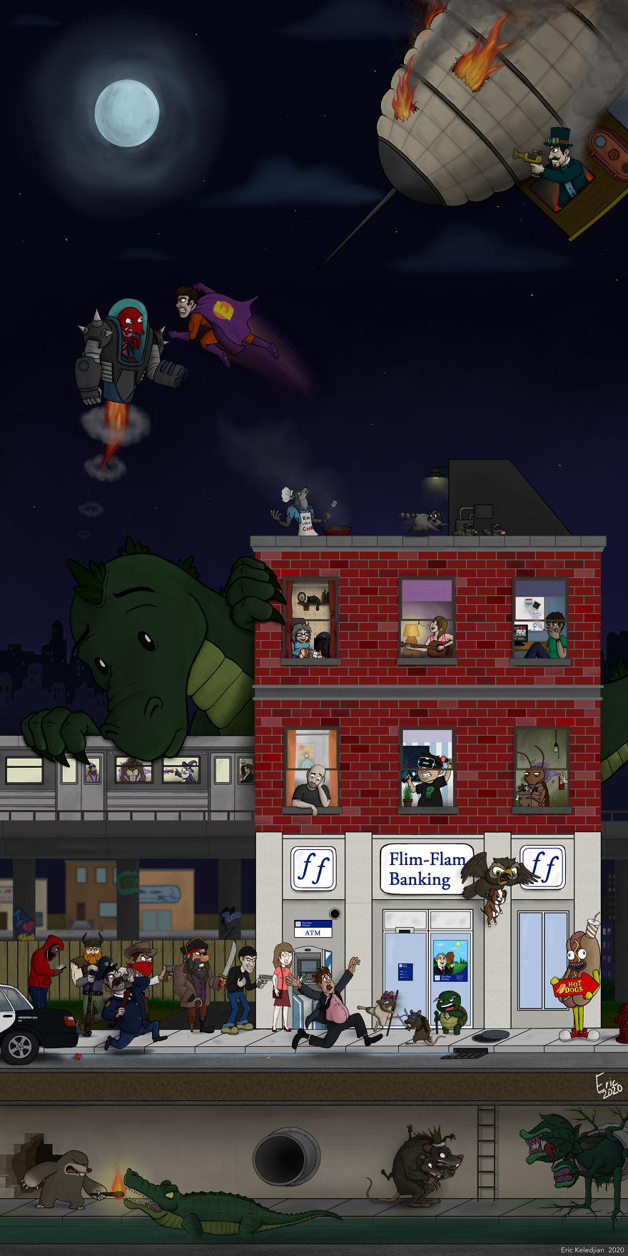 I Added One Character A Day To This Drawing For 37 Days Until I Got This Result 