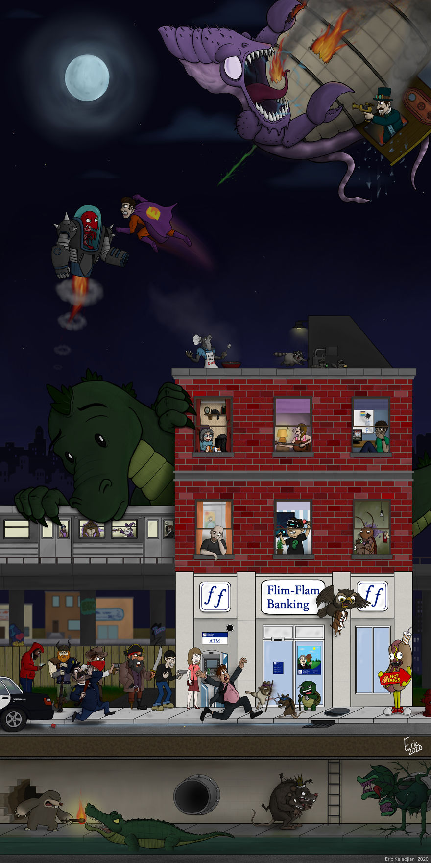 I Added One Character A Day To This Drawing For 37 Days Until I Got This Result 