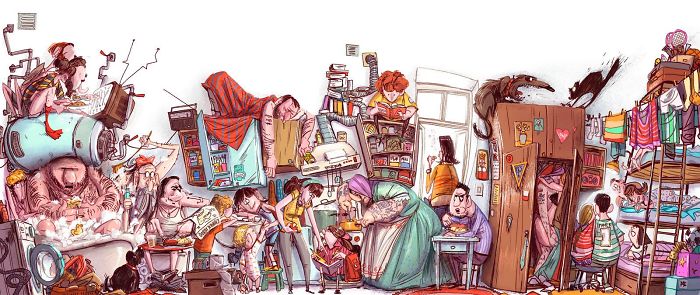 Families Living In Tight Flats