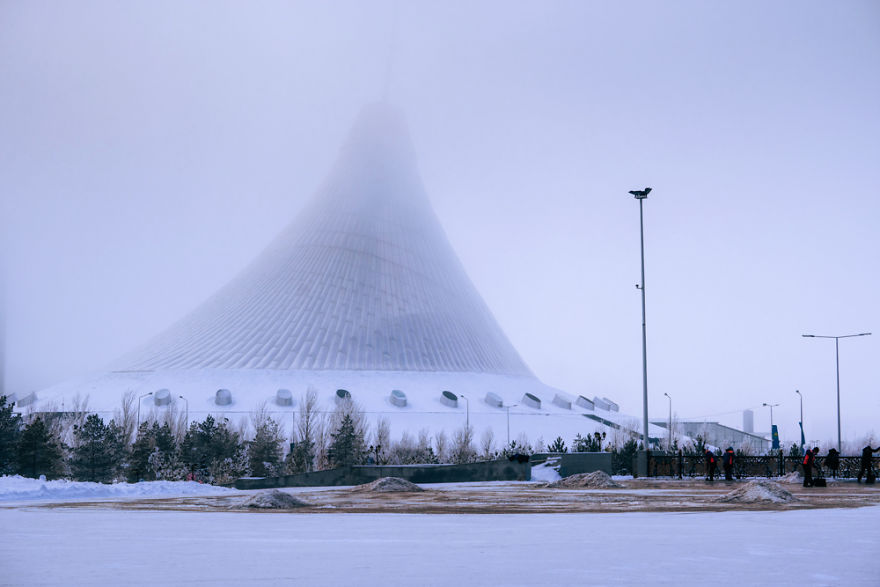 I Visited Nur-Sultan - The Cosmic Capital City Of Kazakhstan During Foggy Winter Time And I Felt Like I Landed On The Other Planet.