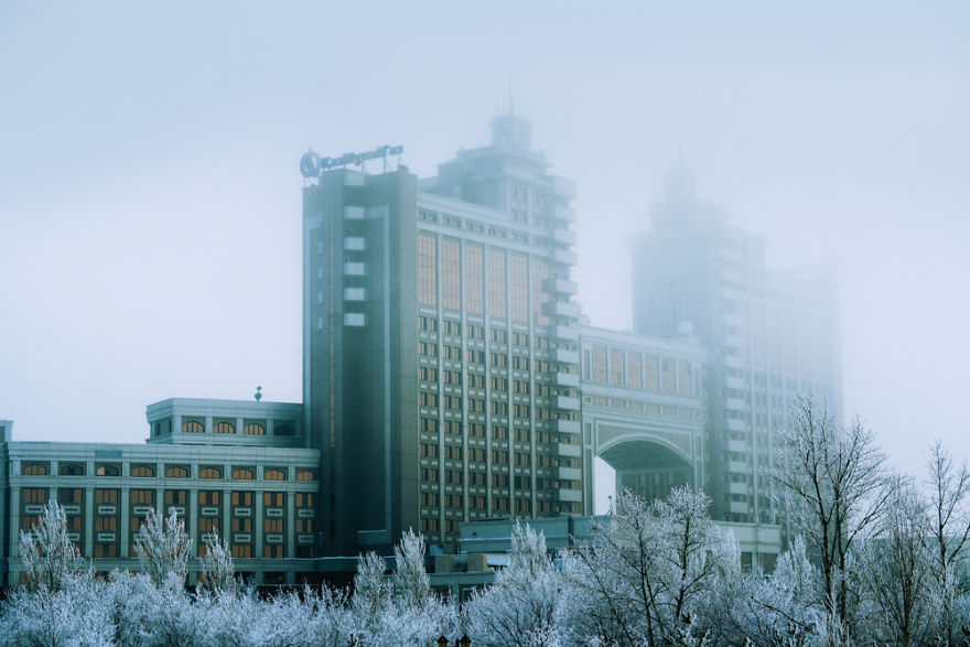 I Visited Nur-Sultan - The Cosmic Capital City Of Kazakhstan During Foggy Winter Time And I Felt Like I Landed On The Other Planet.