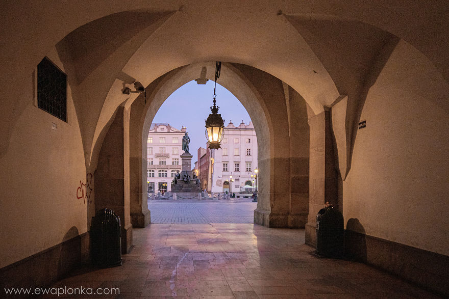 Empty Krakow Old Town During Coronavirus Pandemic