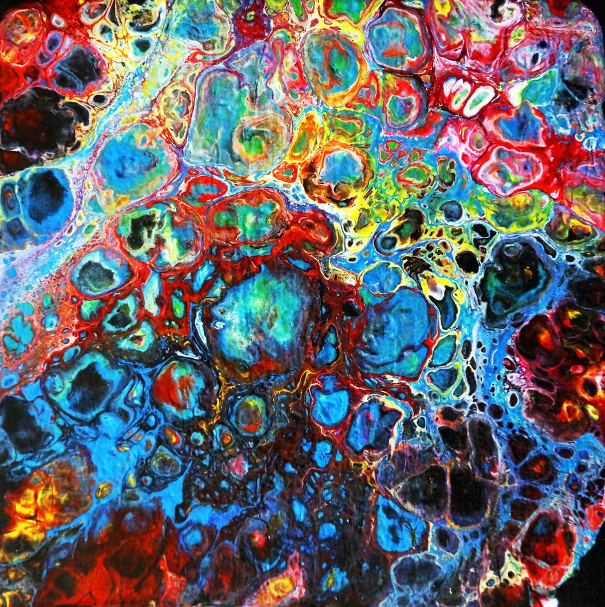 I Create Fluid Paintings And Landscapes Depicting Liberation And Freedom Using Unconventional Methods