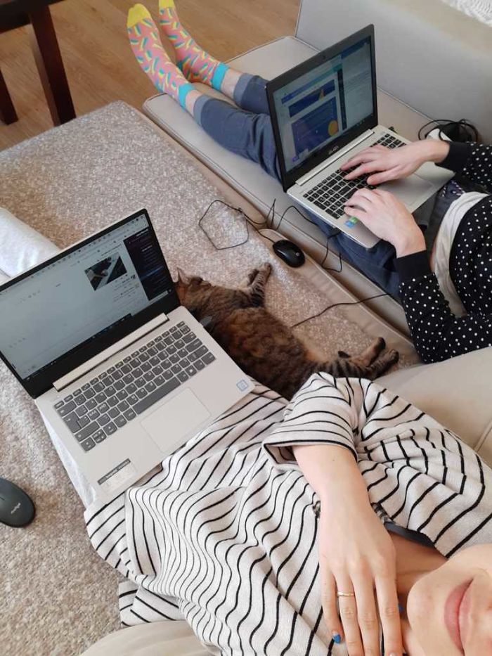 Family Gathering On The Sofa