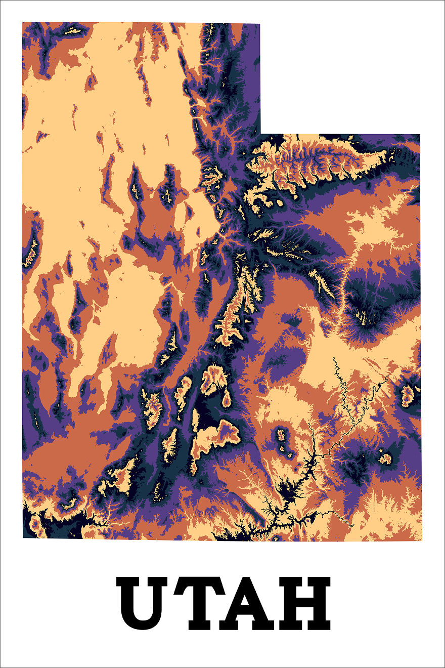 I'm Making Artistic Interpretations Of The Topography Of Each Us State. I'm Making Artistic Interpretations Of The Topography Of Each Us State.