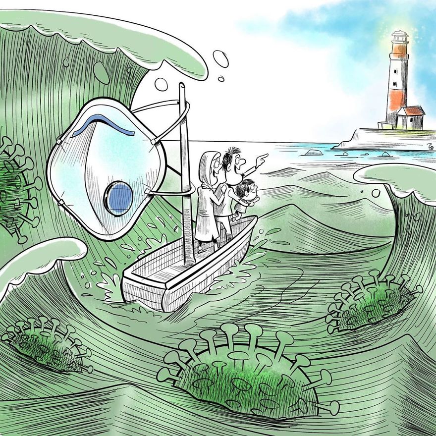 Iranian Artist Makes Impactful Cartoons To Reflect On The Coronavirus