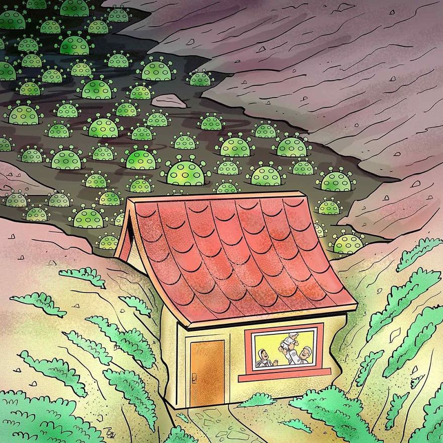 Iranian Artist Makes Impactful Cartoons To Reflect On The Coronavirus