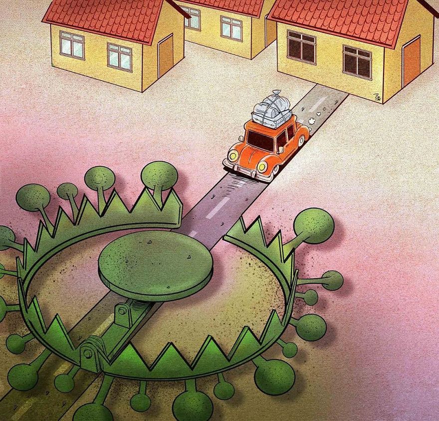 Iranian Artist Makes Impactful Cartoons To Reflect On The Coronavirus