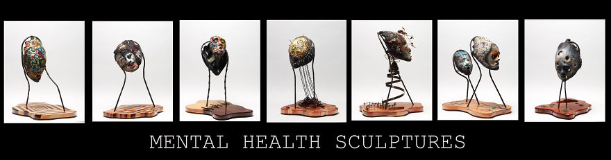 Artist Creates 7 Heads To Represent 7 Mental Health Conditions And The Result Is Stunning. Artist Creates 7 Heads To Represent 7 Mental Health Conditions And The Result Is Stunning.