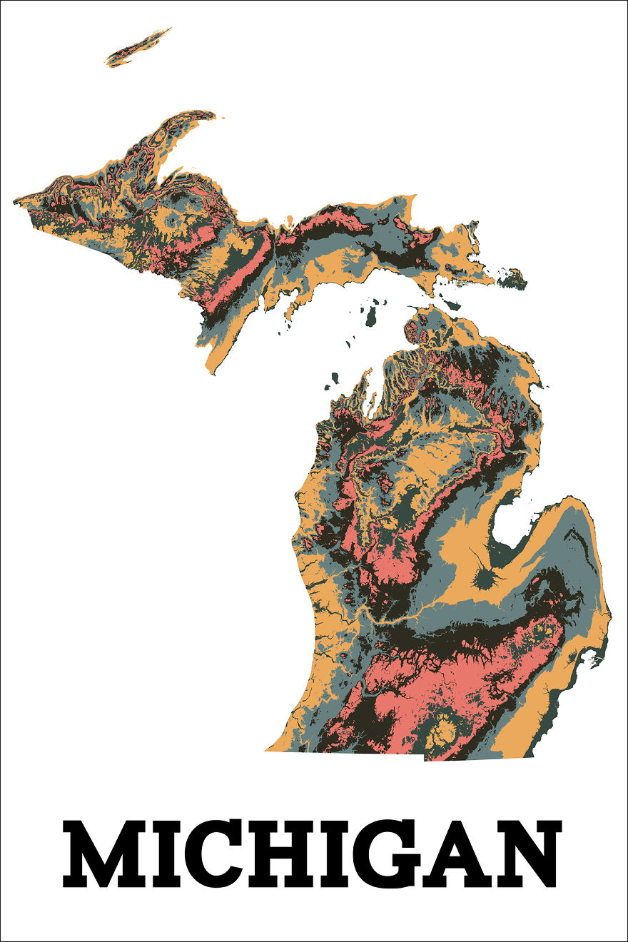 I'm Making Artistic Interpretations Of The Topography Of Each Us State.