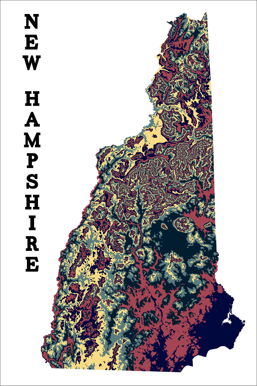 I'm Making Artistic Interpretations Of The Topography Of Each Us State.