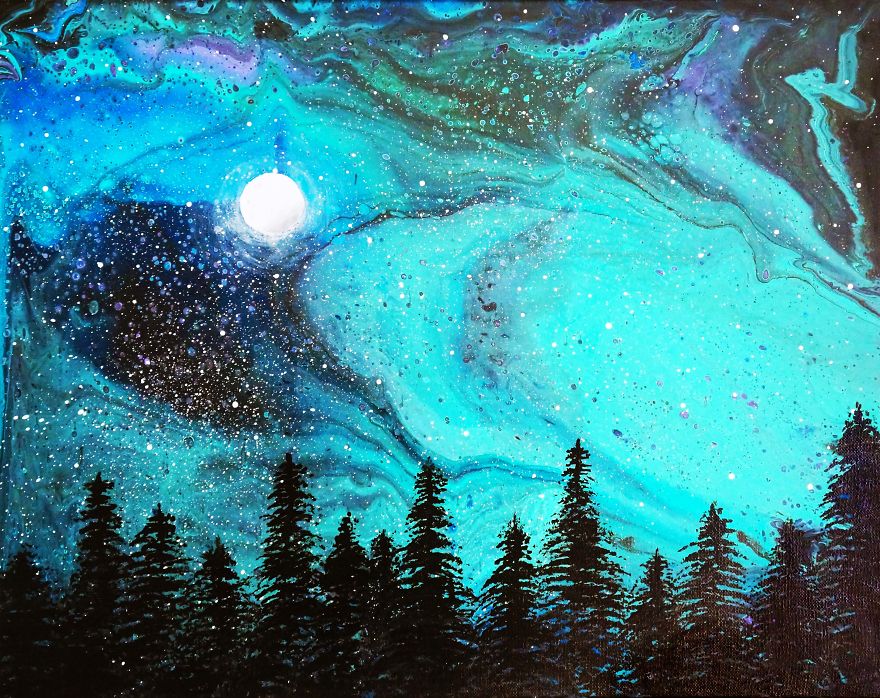 I Create Fluid Paintings And Landscapes Depicting Liberation And Freedom Using Unconventional Methods