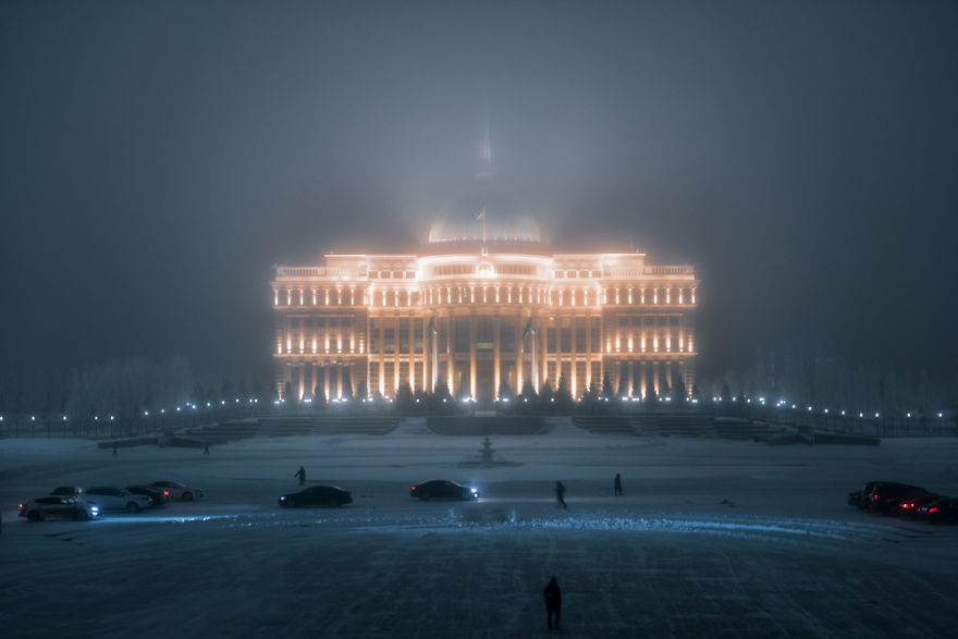 I Visited Nur-Sultan - The Cosmic Capital City Of Kazakhstan During Foggy Winter Time And I Felt Like I Landed On The Other Planet.