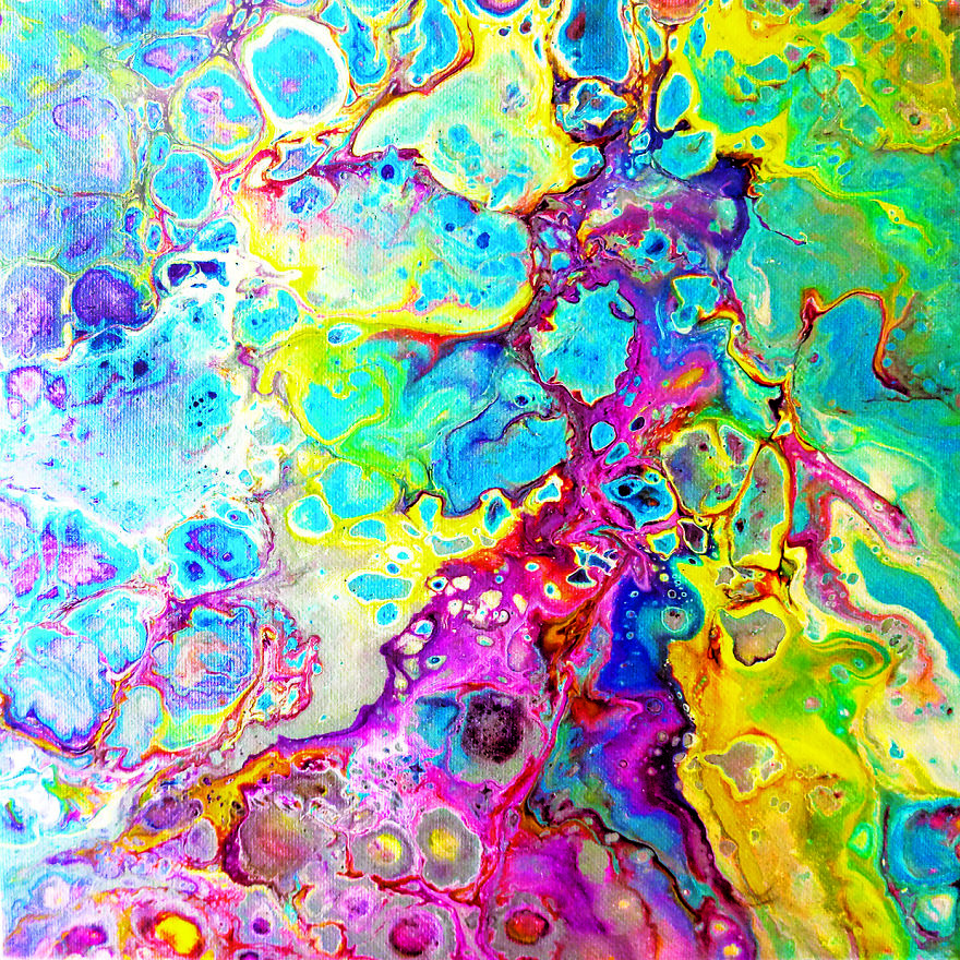 I Create Fluid Paintings And Landscapes Depicting Liberation And Freedom Using Unconventional Methods