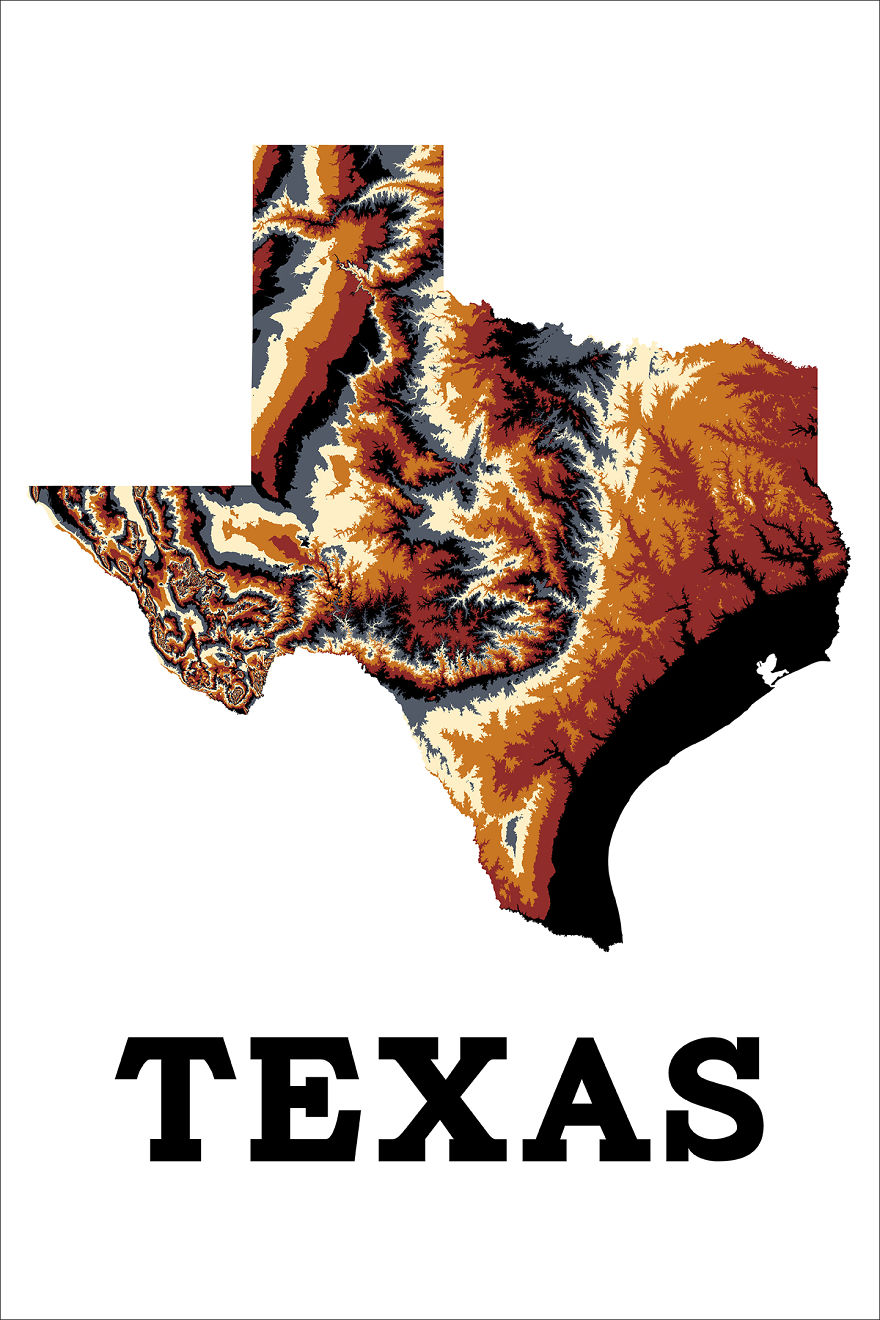 I'm Making Artistic Interpretations Of The Topography Of Each Us State.