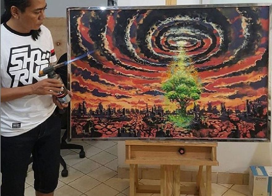 Veri Apriyatno - Amazing Oil Painting That Illustrates The Nomads And The Final Destination (Latest Painting Series)