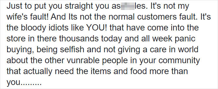 Husband Rips Apart Panic Buyers In A Powerful Facebook Post After His Wife Came Back From Work In Tears Husband Rips Apart Panic Buyers In A Powerful Facebook Post After His Wife Came Back From Work In Tears