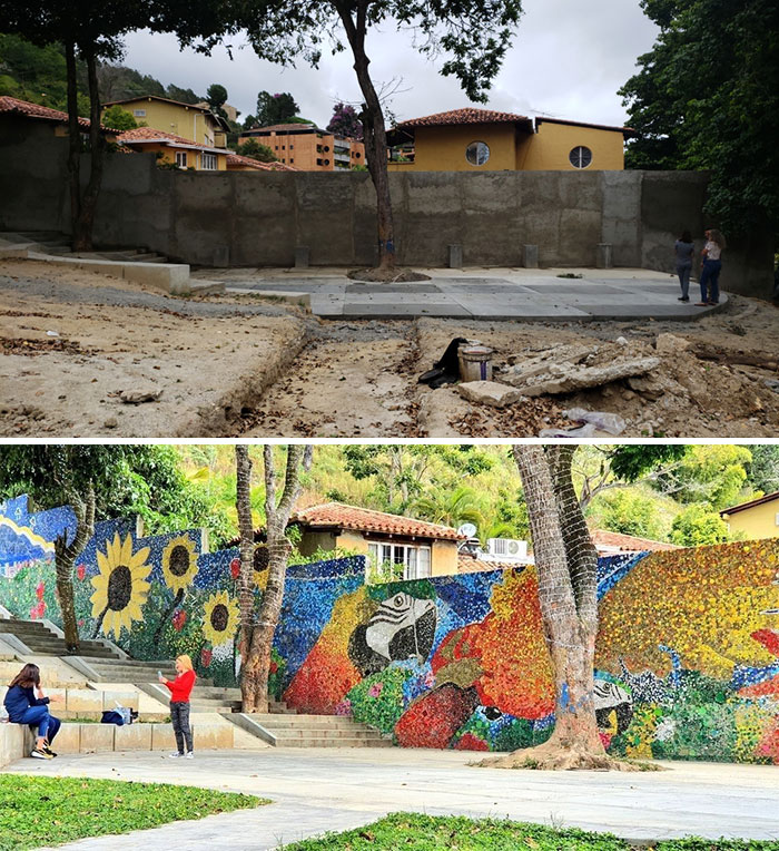 Artist Uses 200k Recycled Bottle Caps To Create Venezuela's First Eco-Mural Artist Uses 200k Recycled Bottle Caps To Create Venezuela's First Eco-Mural