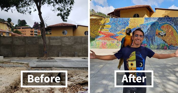 Artist Uses 200k Recycled Bottle Caps To Create Venezuela’s First Eco-Mural