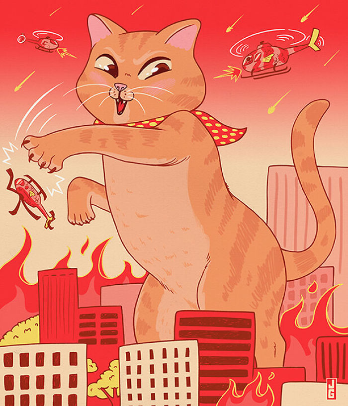 My 6 Illustrations Of Cats Inspired By Traditional Japanese And Medieval Art