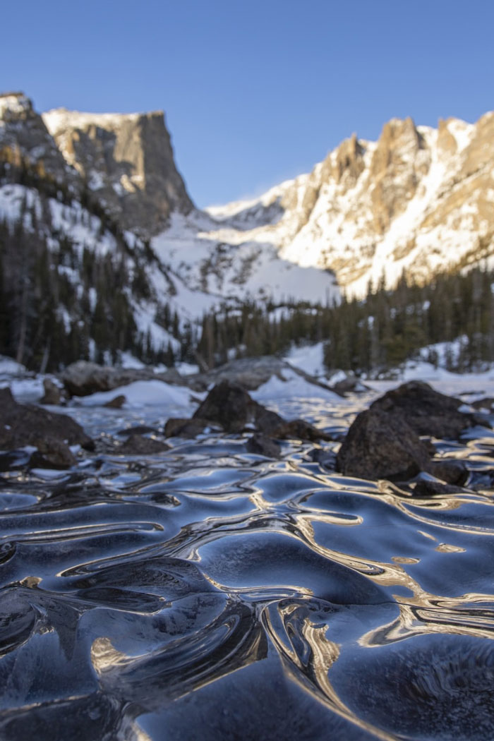 This Photographer Captured A Rare Sight—Frozen Waves At Dream Lake, Colorado This Photographer Captured A Rare Sight—Frozen Waves At Dream Lake, Colorado