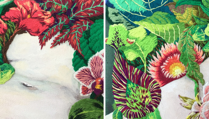 I Made A New Version Of The ‘Origin Of The World’ With Paint And Embroidery