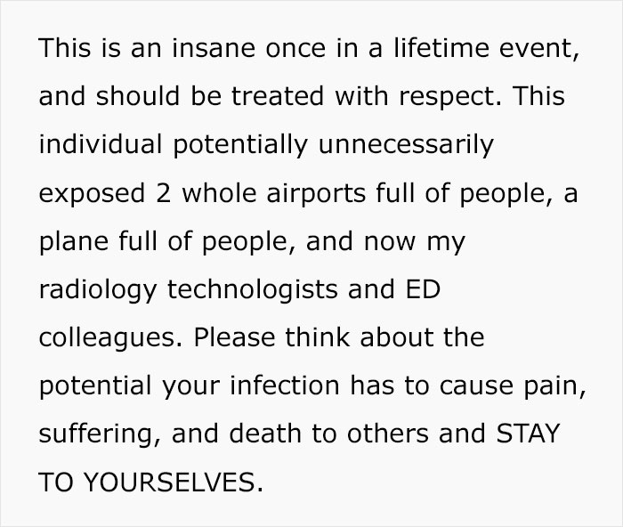 Angry Radiologist Asks To Share His Message After A Potential Coronavirus Carrier Takes A Plane Full Of People Angry Radiologist Asks To Share His Message After A Potential Coronavirus Carrier Takes A Plane Full Of People