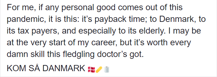 "If Any Personal Good Comes Out Of This Pandemic, It Is This: It’s Payback Time": Danish Doctor Reveals She's Excited To Be Able To Give Back To Her Country