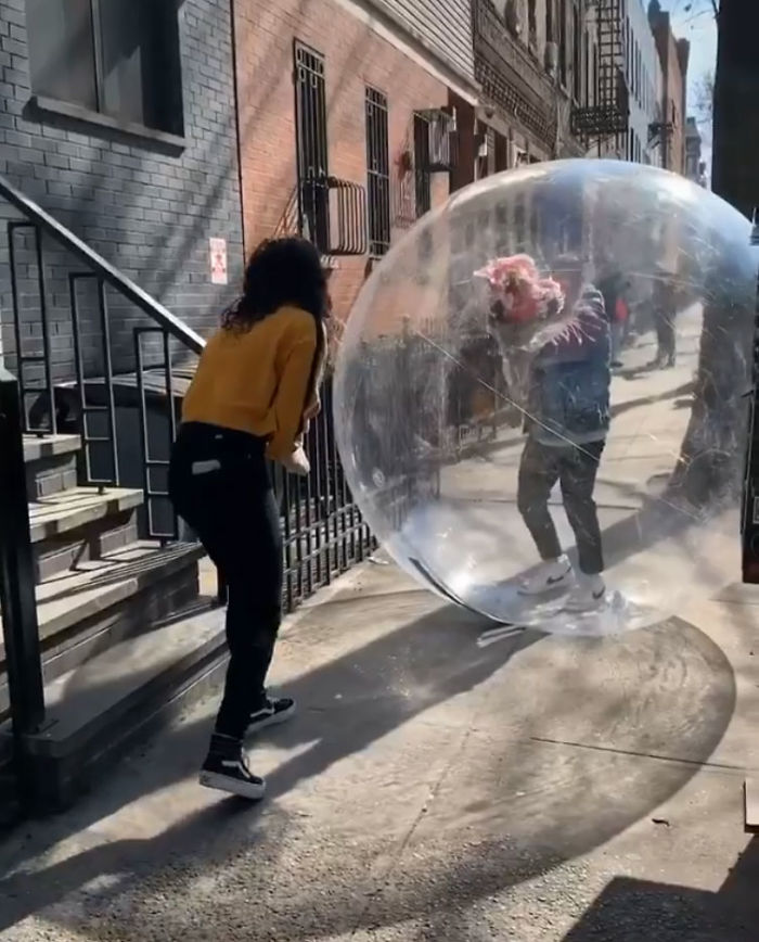 Remember The Drone Guy Who Asked Out A Girl Dancing On A Roof? He Finally Met Her In A Giant Inflatable Ball Remember The Drone Guy Who Asked Out A Girl Dancing On A Roof? He Finally Met Her In A Giant Inflatable Ball