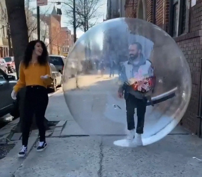 Remember The Drone Guy Who Asked Out A Girl Dancing On A Roof? He Finally Met Her In A Giant Inflatable Ball Remember The Drone Guy Who Asked Out A Girl Dancing On A Roof? He Finally Met Her In A Giant Inflatable Ball