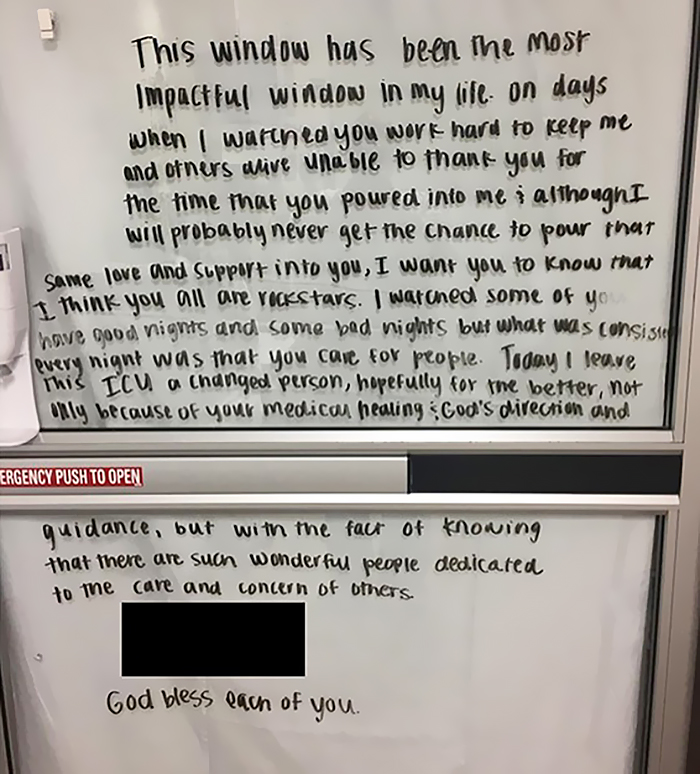 People Are Touched By This Message For Medics Left By A Discharged Coronavirus Patient