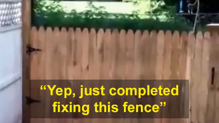 Hilarious Video Of A Man Showing Off His New Fence To Keep His Dog From Running Away Is Going Viral Again