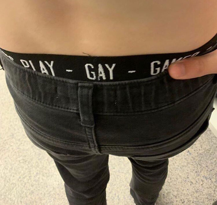My Underwear Says "Gay" As A Mix Between "Play" And "Gamer"