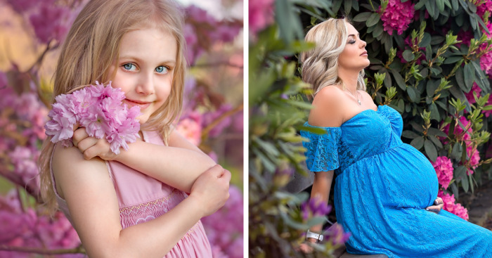 I Photograph Pregnant Women And Children In Spring Blossoms