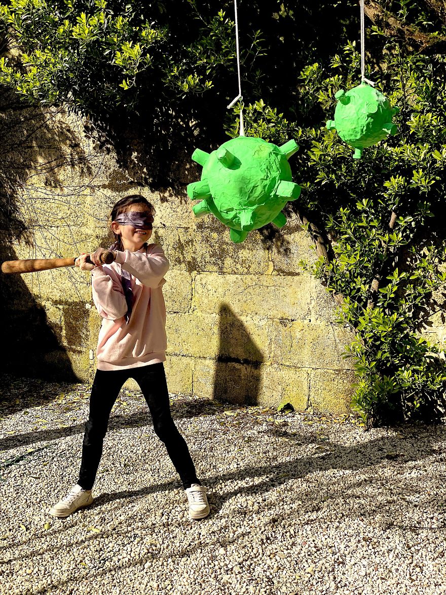 We Made A Corona Pi&ntilde;ata To Have Some Fun During Quarantine In Belgium.