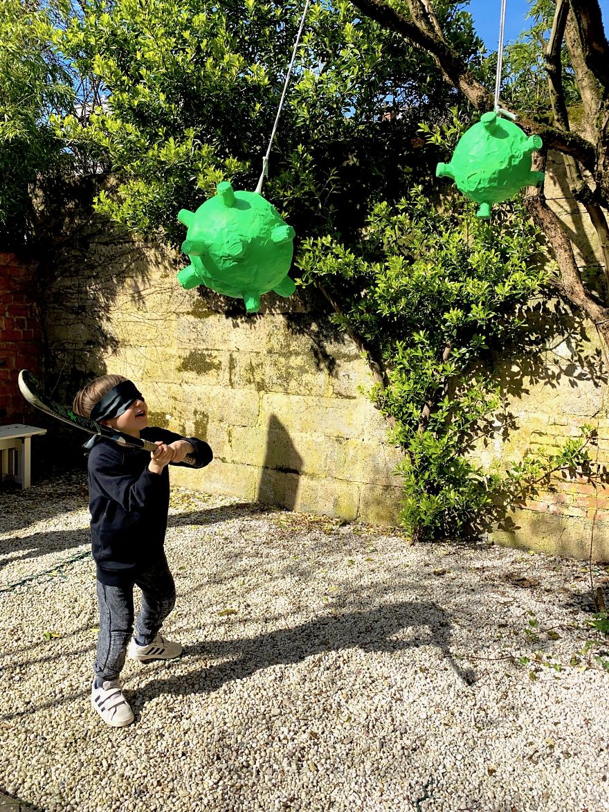 We Made A Corona Piñata To Have Some Fun During Quarantine In Belgium. We Made A Corona Piñata To Have Some Fun During Quarantine In Belgium.