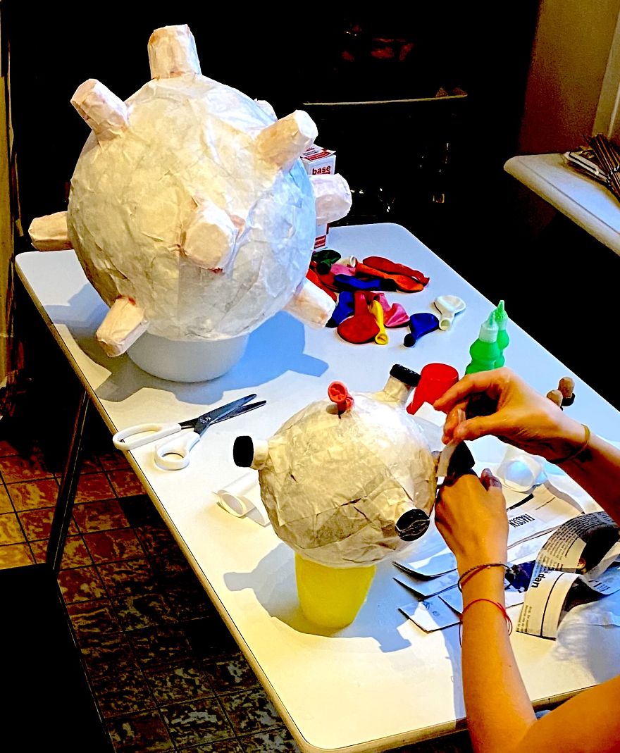 We Made A Corona Pi&ntilde;ata To Have Some Fun During Quarantine In Belgium.