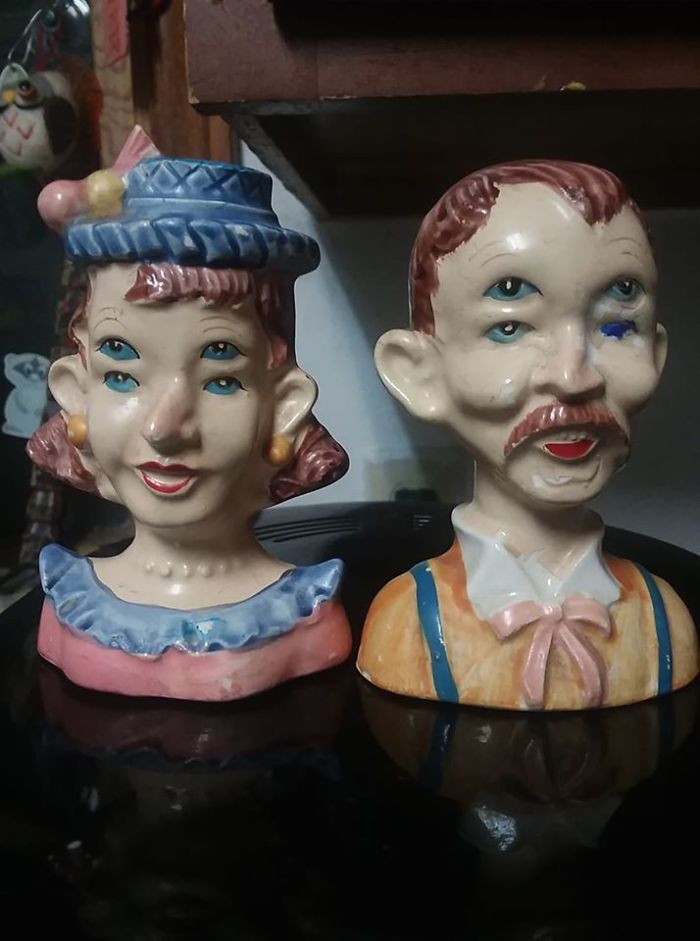 Found This Classy Couple At An Antique Store In Lake Odessa Mi Today. Couldn't Pass Up This $4 Shaker Set, Definitely Came Home With Us!