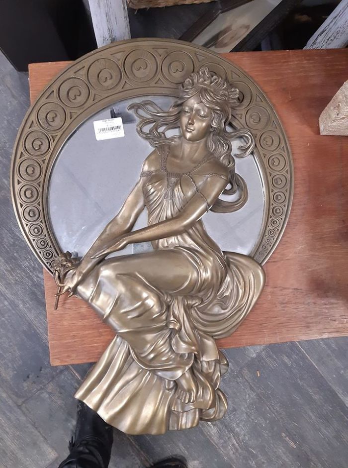 I Saw This Mirror Today In A Charity Shop In Ludlow For £25 ($32). Its Heavy And About 2 Feet Long, A Substantial Beauty. It Didn't Come Home With Me But That's Only Because I Currently Don't Have A Home. Moving To Wales At Present