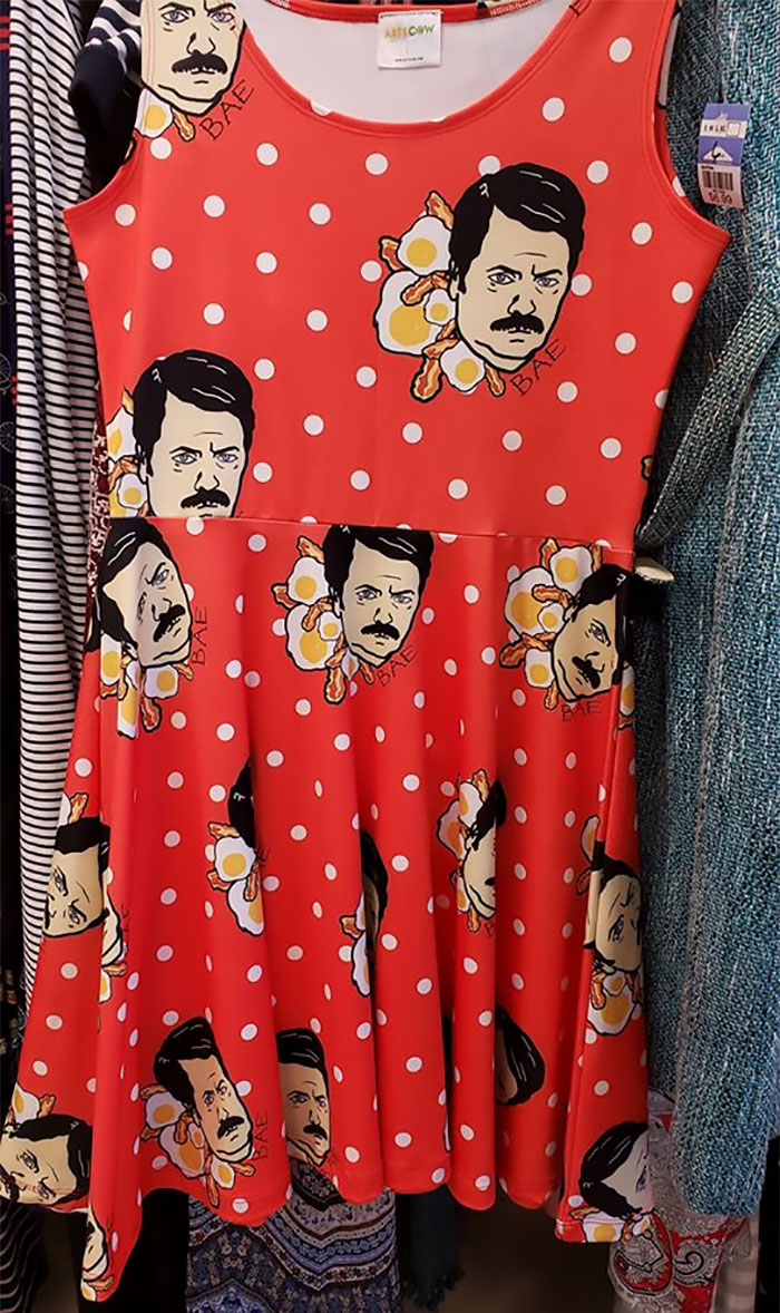 I Saw This Glorious Ron Swanson Dress At Goodwill