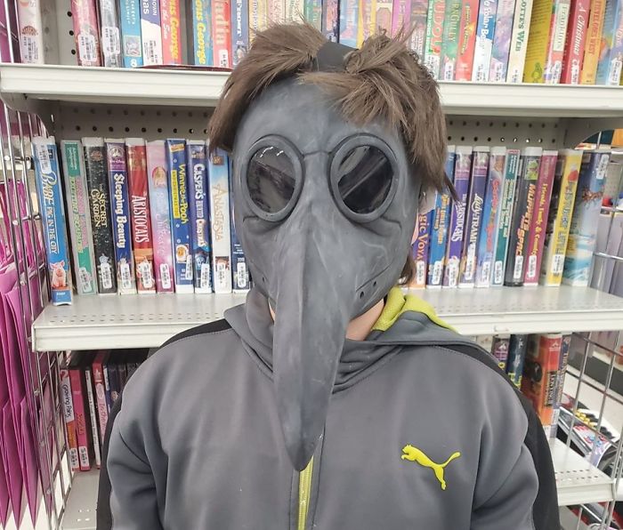 My Son Found This Plague Doctor Mask In The Thrift Store Tonight And Had To Have It! He's So Cool